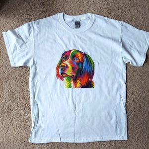 Colorful Dog Unisex T Shirt Size Large
